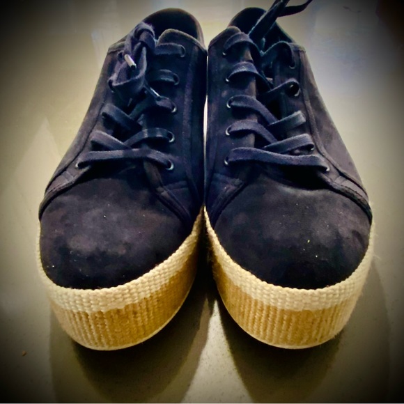 Vince blue suede sneakers with hemp trim - Picture 5 of 12